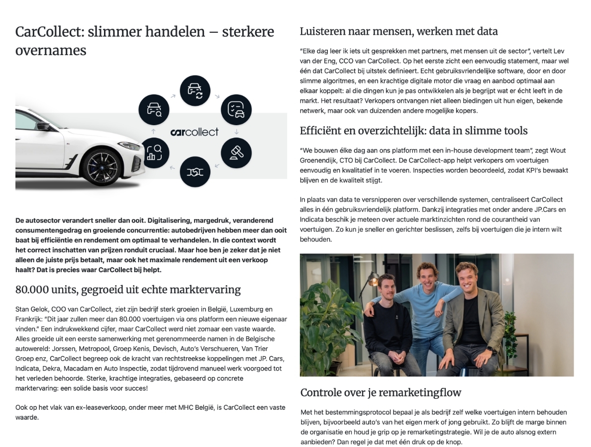 Fleet.be article CarCollect